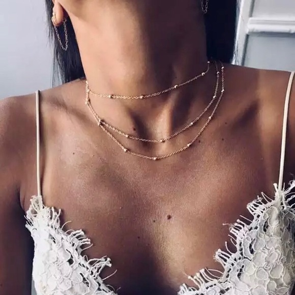 Lulus Jewelry - “Short & Sweet” Boho Bead Layered Choker Necklace